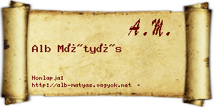 Alb Mátyás névjegykártya